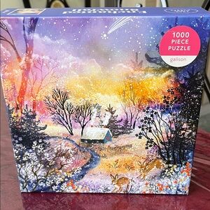 New Galison Winter Meadow 1000-Piece Puzzle - Purple & Orange Nightscape